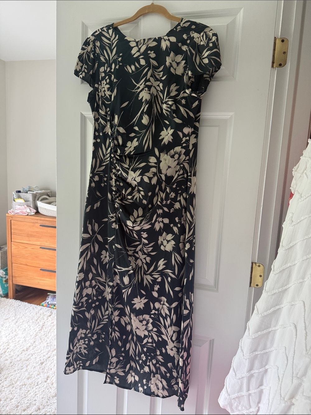 Dress Forum dark greenand Cream Floral Midi Dress